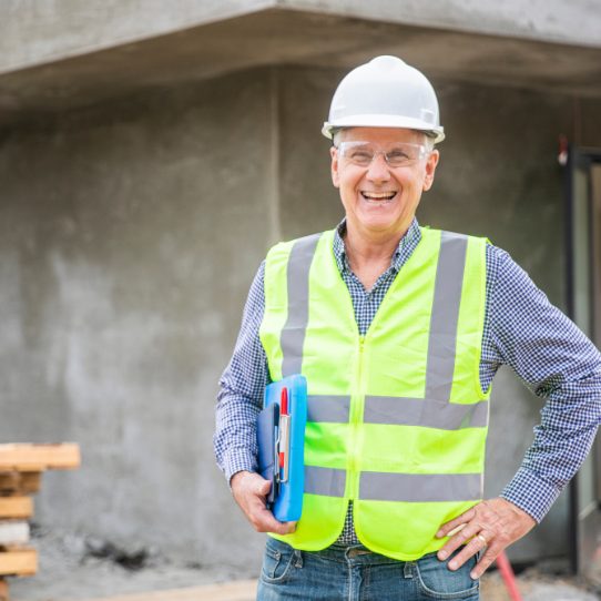 uitvoerder aan het werk